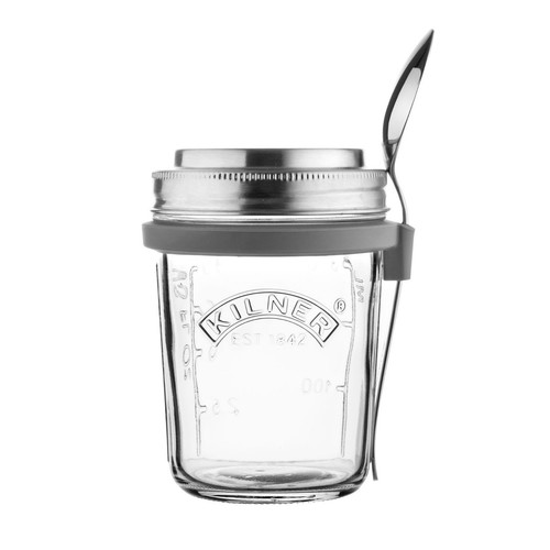 Glass breakfast jar set 350ml - breakfast,