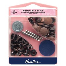 Heavy Duty Snaps: Bronze: 15mm - by Hemline - H405S.Bronze