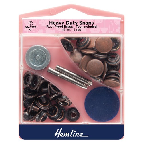 Heavy duty snaps bronze - duty, 15mm