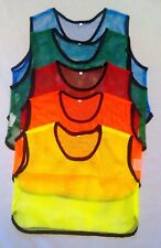 SET OF 10 LENRIC SPORTS TRAINING MESH BIBS DIFFERENT SOLID COLOURS - SMALL
