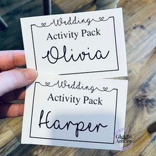 Personalised stickers Wedding Activity Box Favour party birthday White Thank You