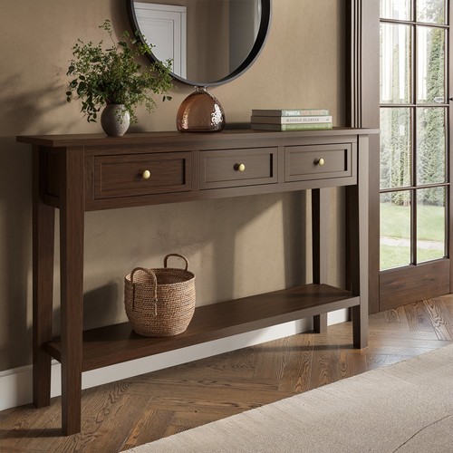 Large narrow walnut console - large,