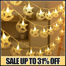 EID Mubarak Ramadan LED String Fairy Lights Moon Star Garland Party Decoration
