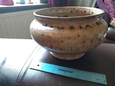 Bolingey Pottery, Perranporth. Honeycomb Glaze Bowl. 4" Tall, 6" Rim Dia. ME. 