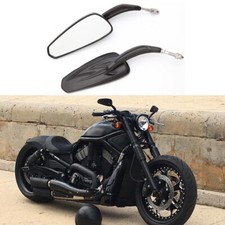 Black Motorcycle Rear View Side Mirrors For Harley Davidson V-Rod Street Glide