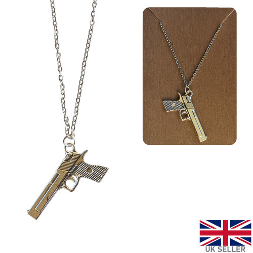 Metal gun necklace replica - gun,