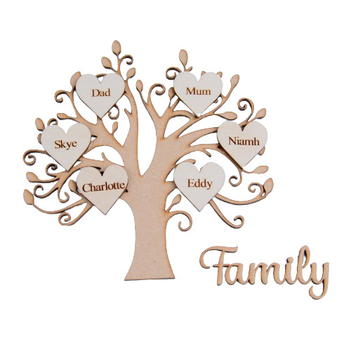 Personalised wooden family - personalised,