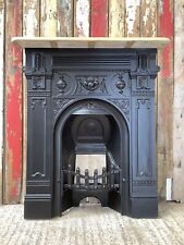 Victorian Cast Iron Living room Fireplace With Wooden Mantle 3`3"Hx2`10"W