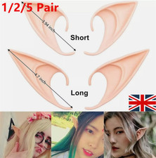 Rubber Elf Ears Fairy Pixie Pointed 1-5 Pairs Halloween Costume Cosplay Props