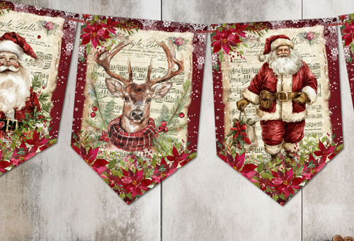 Christmas bunting jolly santa - jolly,