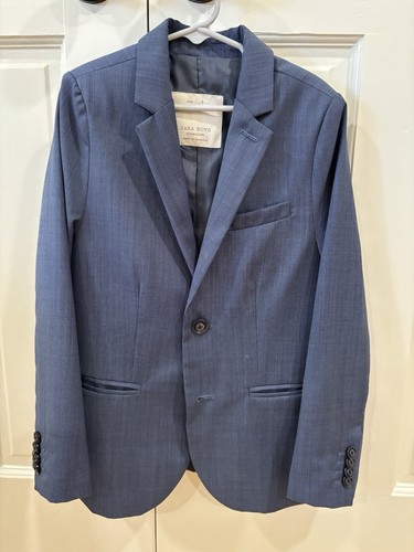Zara boys blue textured suit - zara,