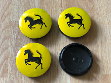 4X Ferrari Alloy Wheel Centre Cap Hub Center Caps 56mm 5.6cm Yellow / Black UK