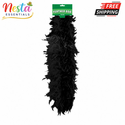 Black feather boa 150cm - black,