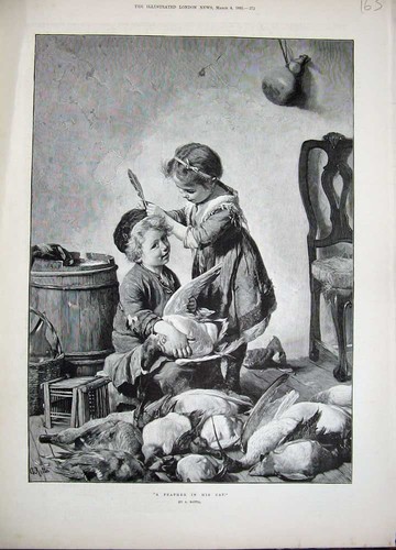 Original old antique print - original,