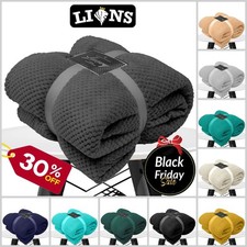 Extra Large Wave Throw Warm Faux Fur Fleece Travel Blanket Sofa Bed Chair Settee