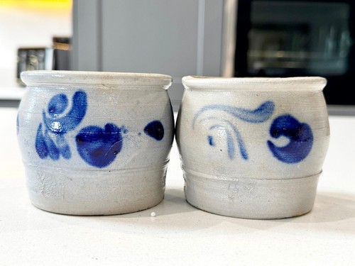 Antique stoneware crocks jars - stoneware,