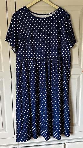 Women navy white polka - &,