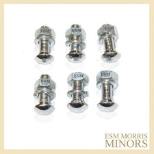 Morris Minor Chrome Bumper Bolts - Small Head - Set of 6