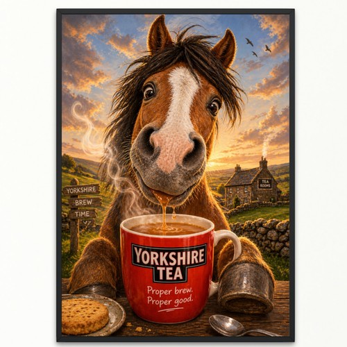 Horse yorkshire tea funny - horse, wall