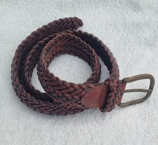 Regent Belt Co Hand Plaited brown leather belt size 34"