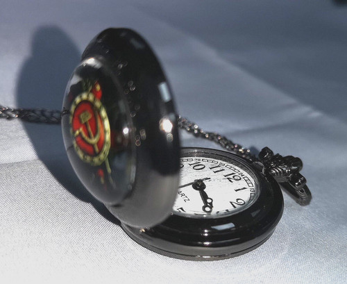 Black pocket watch necklace - watch,