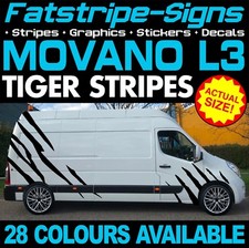 to fit VAUXHALL MOVANO L3 LWB TIGER STRIPES GRAPHICS STICKERS CAMPER VAN
