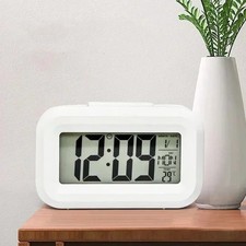 Digital LED Bedside Snooze Alarm Clock Time Temperature Day/Night Mode Clock UK