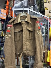 BATTLEDRESS JACKET 1937 Kay Canvas 44” Chest Size 7 Northamptonshire Insignia!!