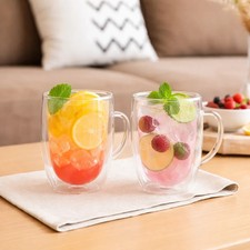 2pc Double Walled Glass Tea