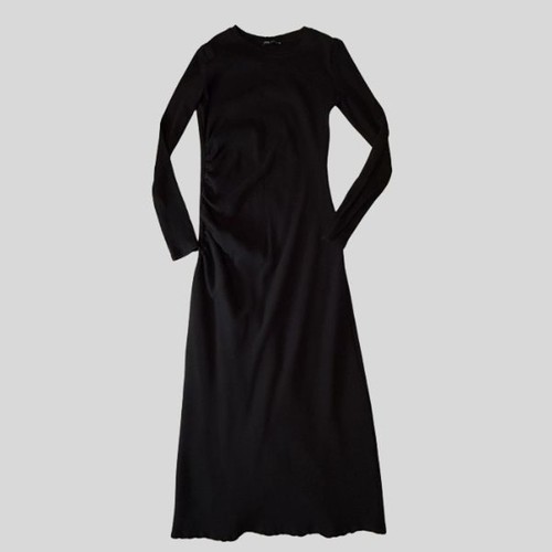 Zara black ribbed midi - zara,