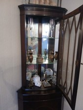 tall dark wood  corner unit