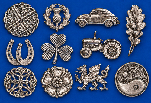Selection pewter lapel pins - of,
