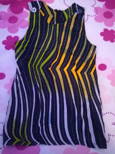 Black striped dress children - black, children's