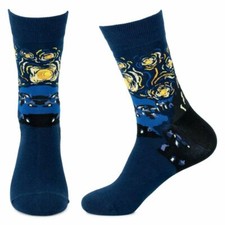 2 SIZES UNISEX - VAN GOGH STARRY NIGHT - FUNKY ART COTTON-RICH SOCKS - UK STOCK