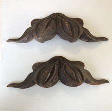 2 Antique Wood Drawer Pulls