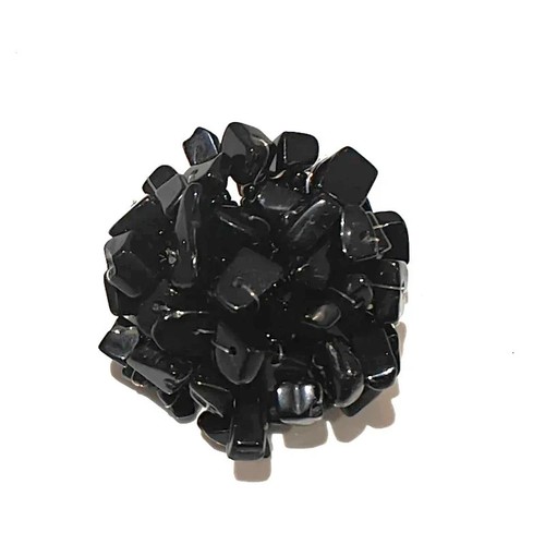 Jet black hand beaded - black, hand-beaded