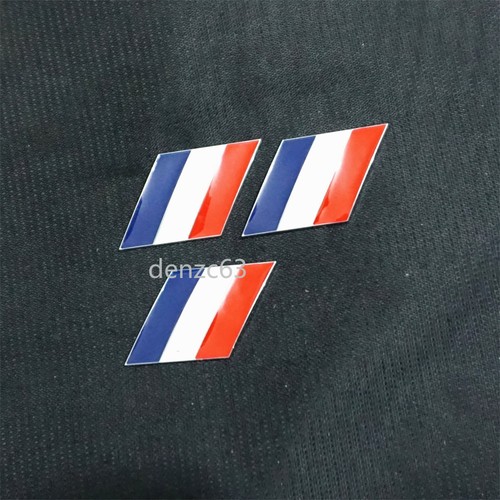 France flag silver - 3x, glossy