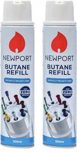 2pk newport butane gas - 2pk, zero