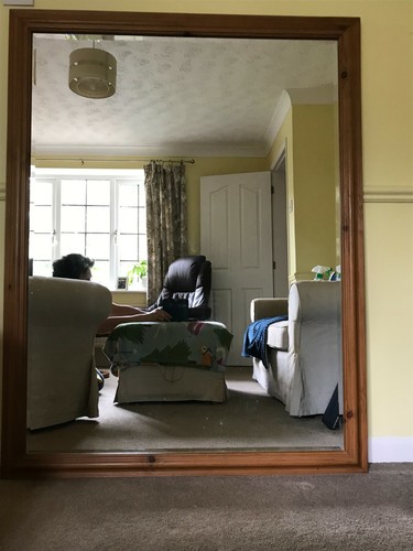 Mirror with wooden - , surround