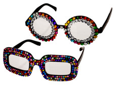 Elton John Glasses Sunglasses Rocket Man Fancy Dress Specs Diamantes ROUND