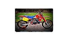 1987 honda cr500 Bike Motorcycle A4 Retro Metal Sign Aluminium