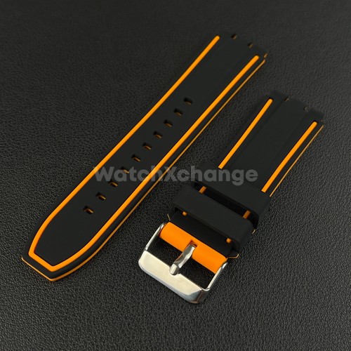 Orange black silicone watch - orange,