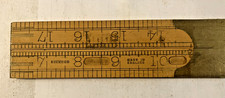 VINTAGE QUALITY BOXWOOD BRASS MOUNTED FOLDING 24 inch RULER (101)2