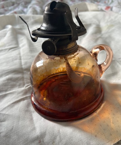 Vintage amber glass finger - amber, oil