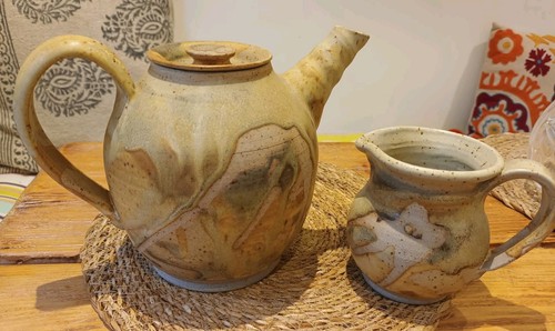 Studio pottery large teapot - pottery,
