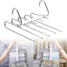 Clothes Pants Trouser Hanger Storage Closet Multi Layer Organizer Space Saver