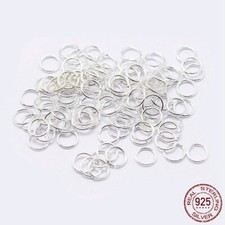10pcs 925 Sterling Silver Open Jump Rings 22 Gauge 0.6mm - 4mm 5mm 6mm UK