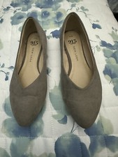Girls New Look 915 Suede effect Brown Court Flat Shoes size 3