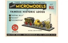 Card Model Kit – Micromodel H.1 – 3 Historic Locomotives.