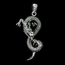 Silver Pendant Dragon Design